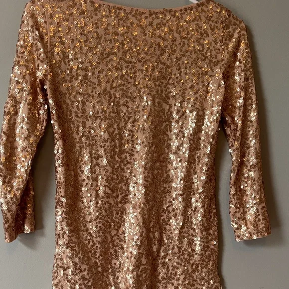 J Crew Rose Gold Sequin Top - Picture 4 of 5